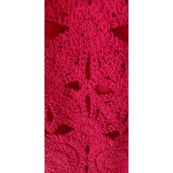 NWT CAROLINE CONSTAS NEW YORK  RASPBERRY PINK CROCHET MINI SKIRT SZ XS - Picture 5 of 8